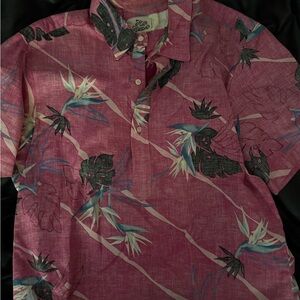 Hilo Hattie Pink Tropical Floral Men's Shirt